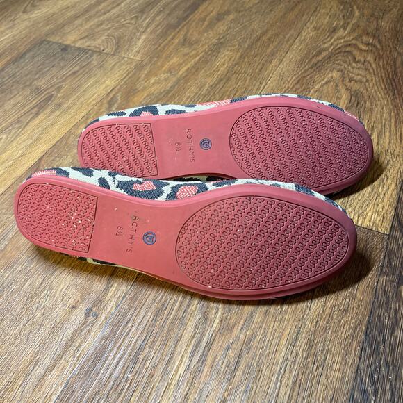 Rothy's Shoes Women's Red Cat Leopard Print Ballet Slip On Flats W 8.5 - Picture 4 of 16